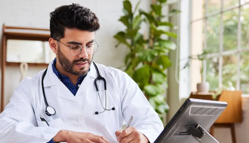 Physician at desk , provider network