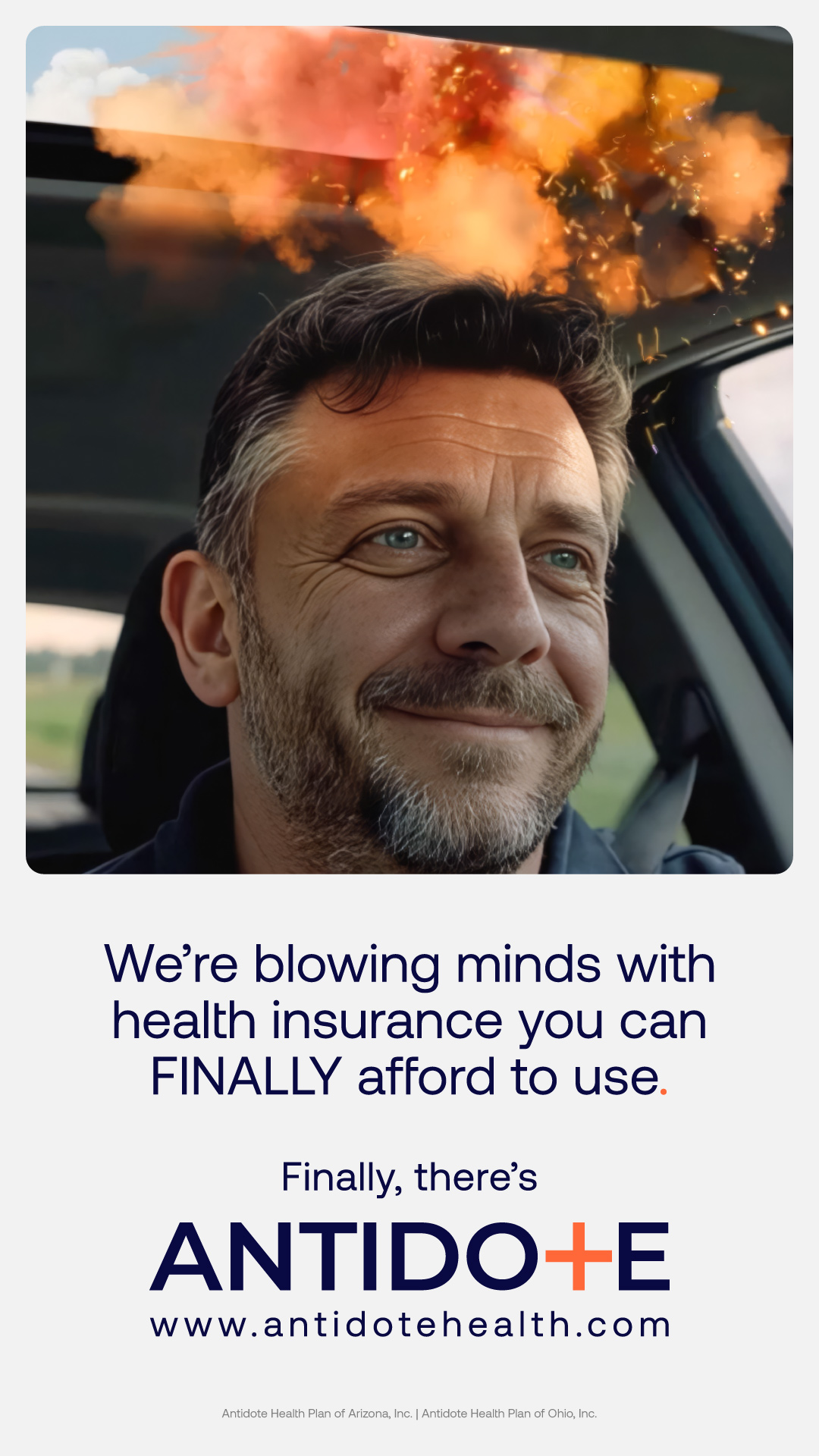 &lsquo;We&rsquo;re blowing minds with health insurance you can FINALLY afford to use.&rsquo; vertical story ad.