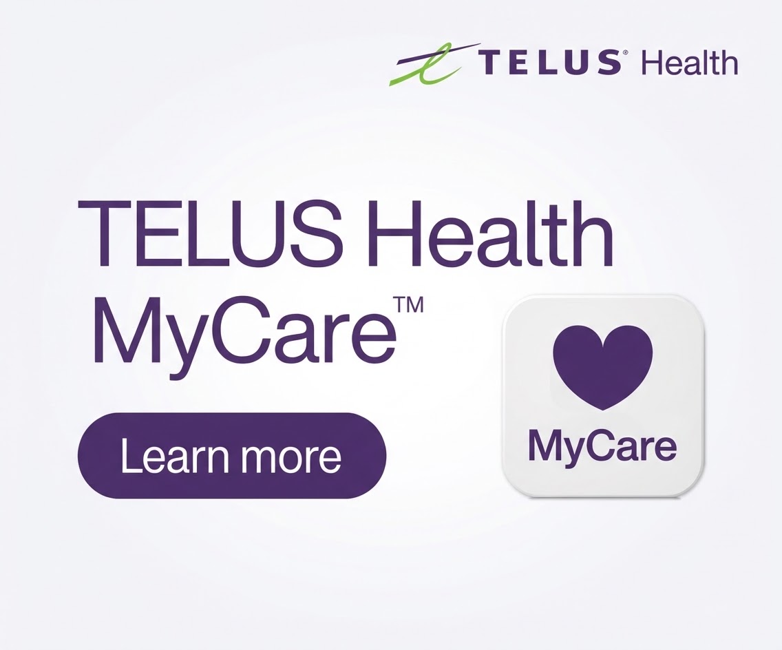 TELUS Health MyCare app icon lockup , real app store icon with brand wordmark.